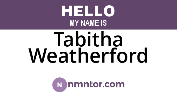 Tabitha Weatherford