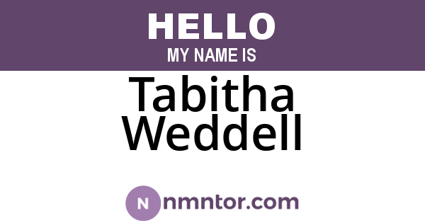 Tabitha Weddell