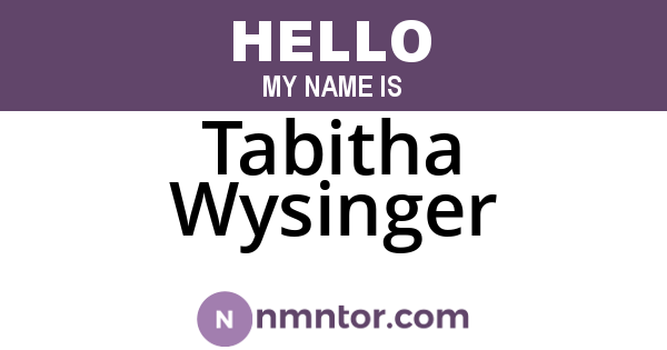 Tabitha Wysinger
