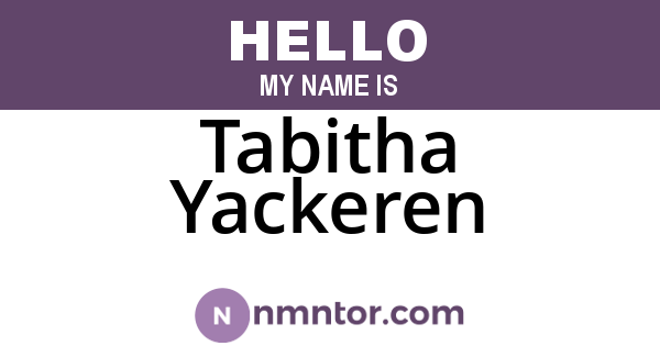 Tabitha Yackeren