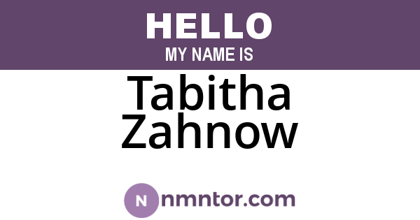 Tabitha Zahnow