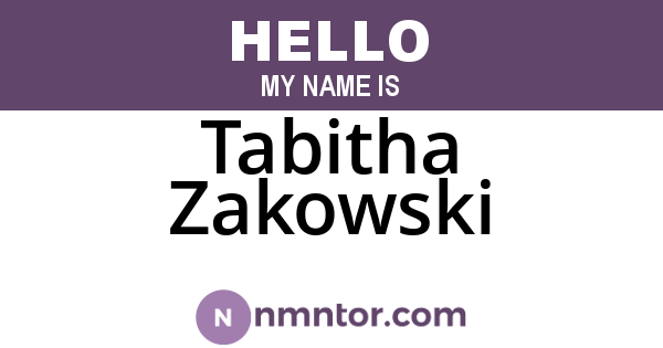 Tabitha Zakowski