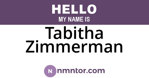 Tabitha Zimmerman
