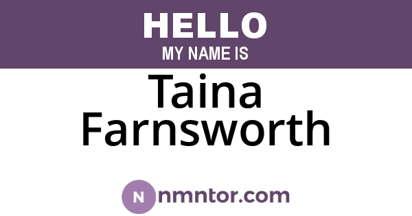 Taina Farnsworth