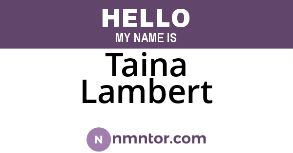 Taina Lambert
