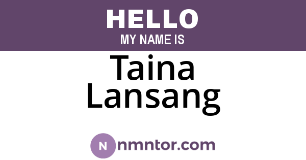 Taina Lansang