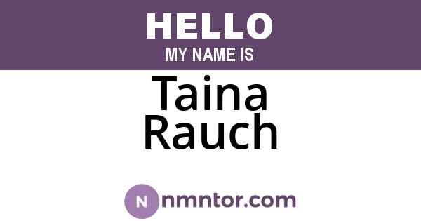 Taina Rauch
