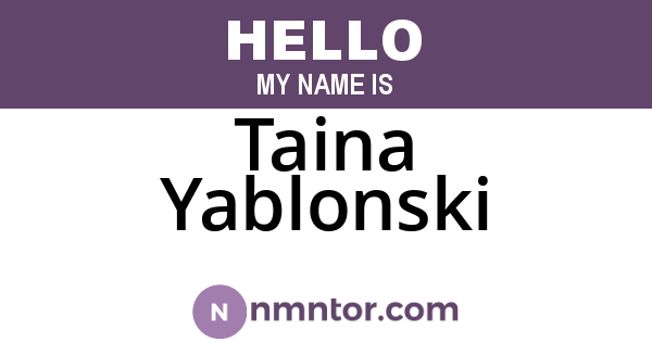 Taina Yablonski