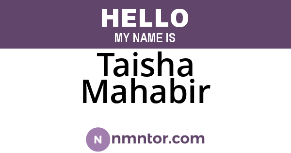 Taisha Mahabir