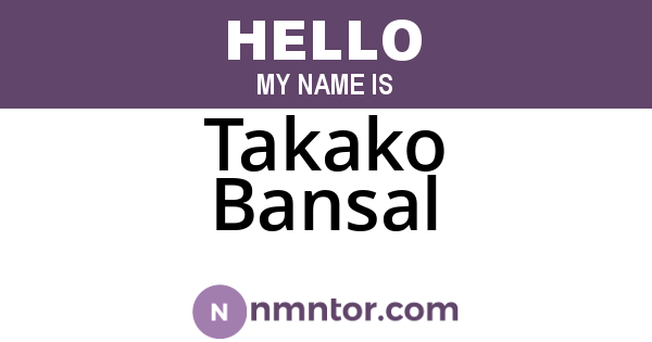 Takako Bansal