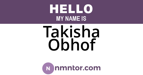 Takisha Obhof
