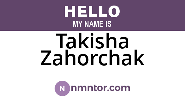 Takisha Zahorchak