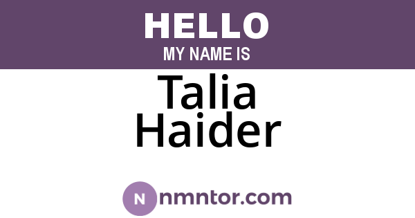 Talia Haider