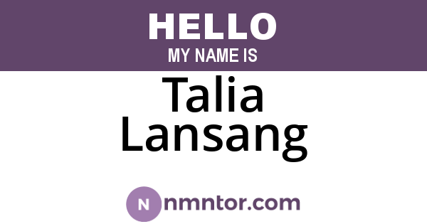 Talia Lansang