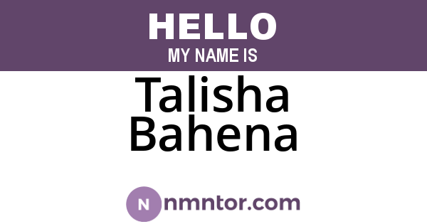 Talisha Bahena