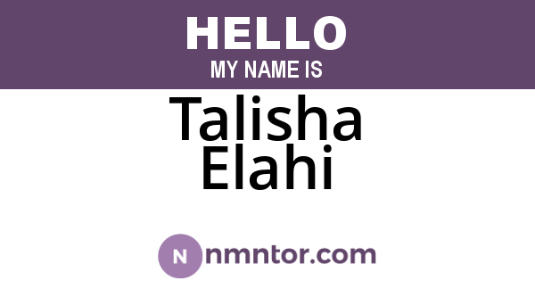 Talisha Elahi