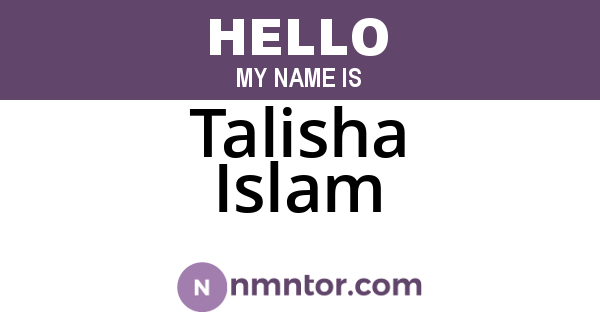 Talisha Islam