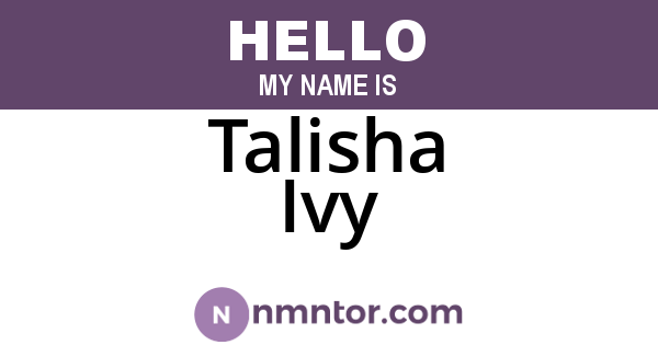 Talisha Ivy