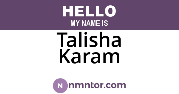 Talisha Karam