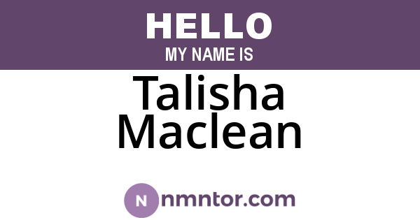 Talisha Maclean