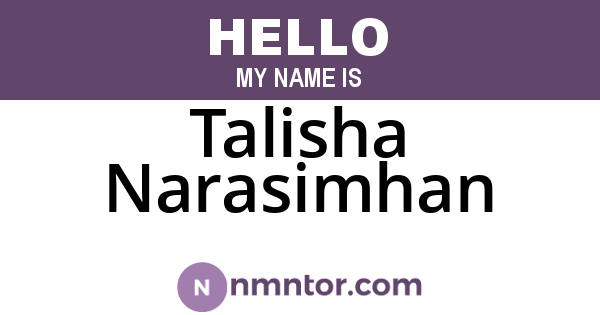 Talisha Narasimhan