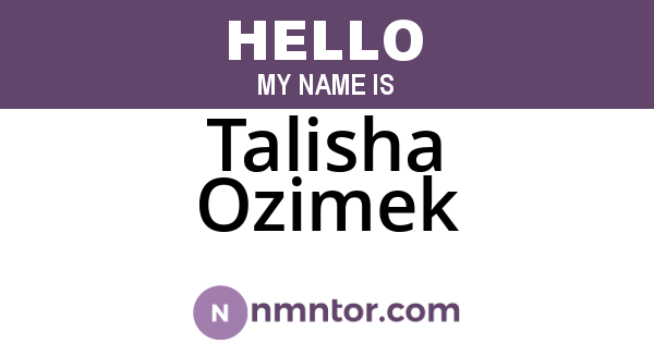 Talisha Ozimek