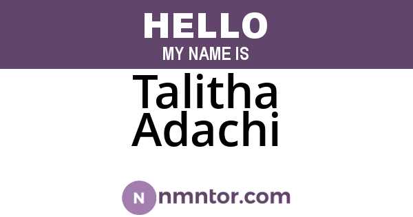 Talitha Adachi