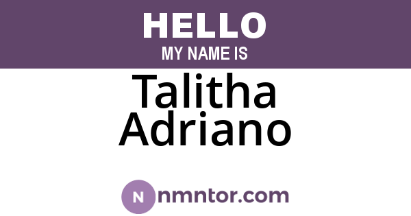 Talitha Adriano