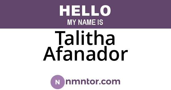 Talitha Afanador