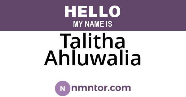 Talitha Ahluwalia