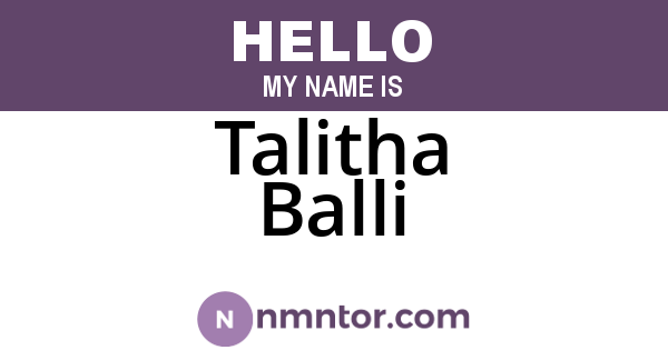 Talitha Balli