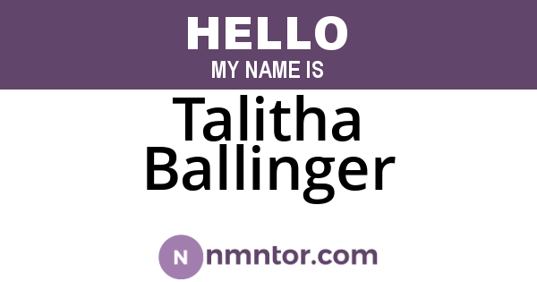 Talitha Ballinger