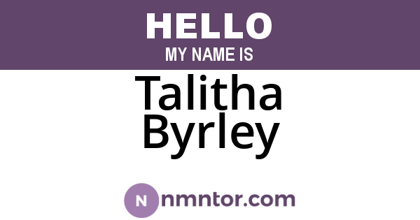 Talitha Byrley