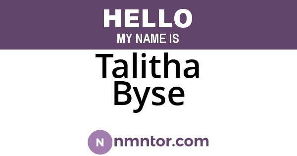 Talitha Byse