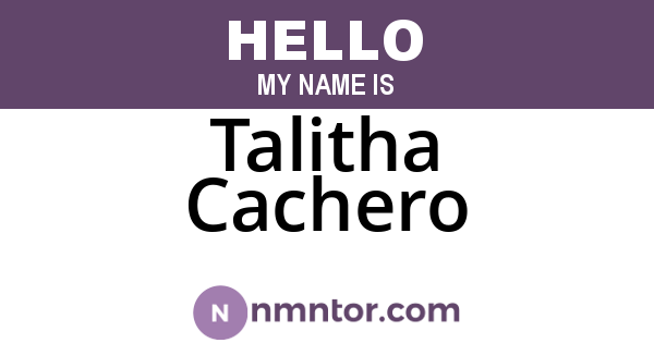 Talitha Cachero