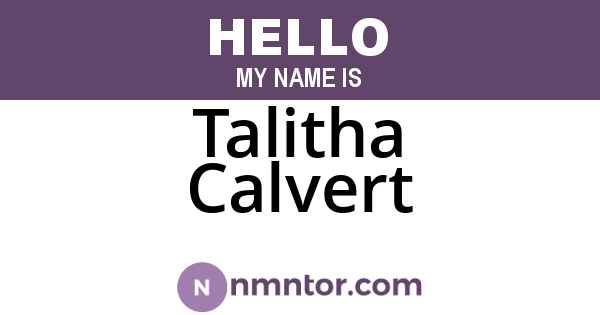 Talitha Calvert