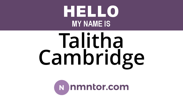 Talitha Cambridge