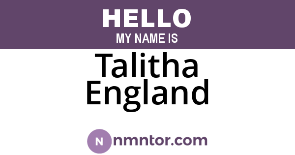 Talitha England