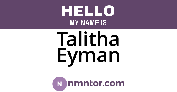 Talitha Eyman