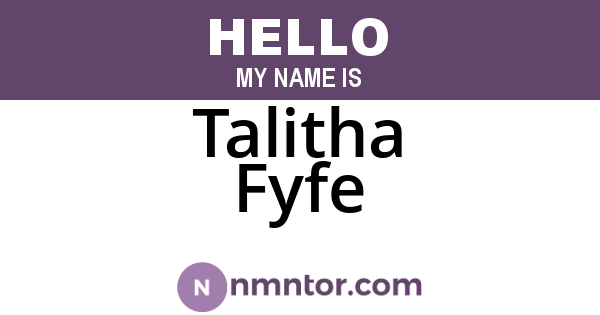 Talitha Fyfe
