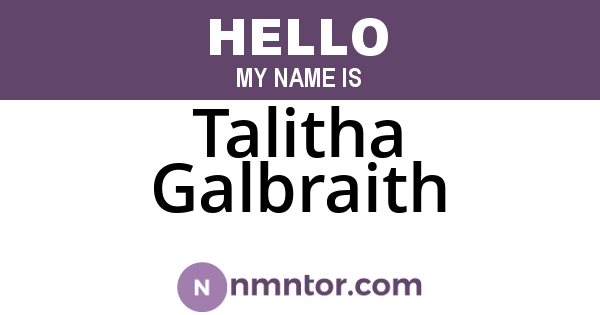 Talitha Galbraith