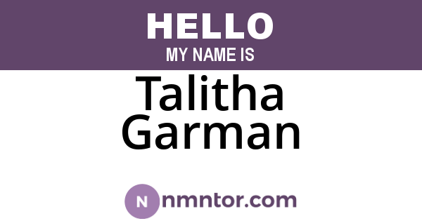 Talitha Garman