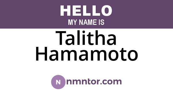 Talitha Hamamoto