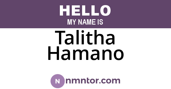 Talitha Hamano