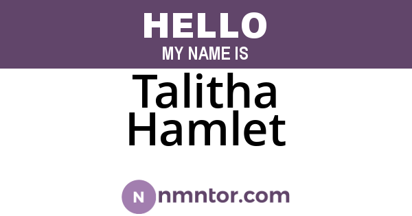 Talitha Hamlet