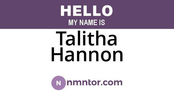Talitha Hannon