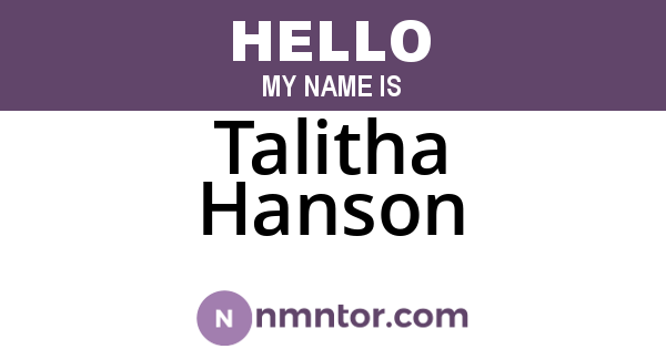 Talitha Hanson