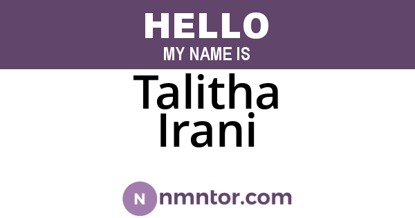 Talitha Irani