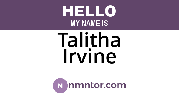 Talitha Irvine