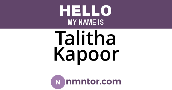 Talitha Kapoor